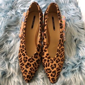 Zara leopard block heels